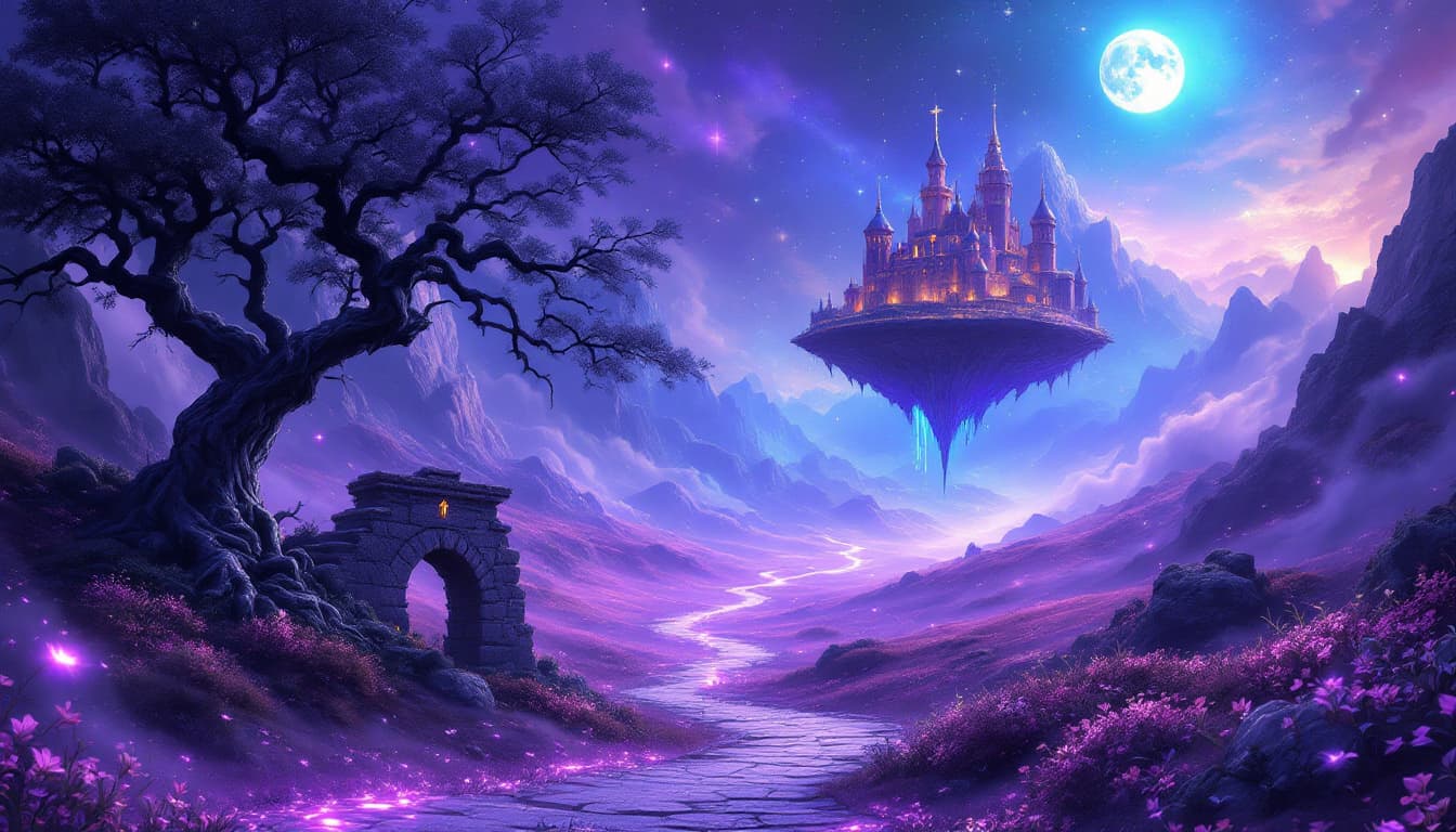 AI generated: Create a surreal, atmospheric digital painting that visualizes a lucid but fragmented dreamstate wit...