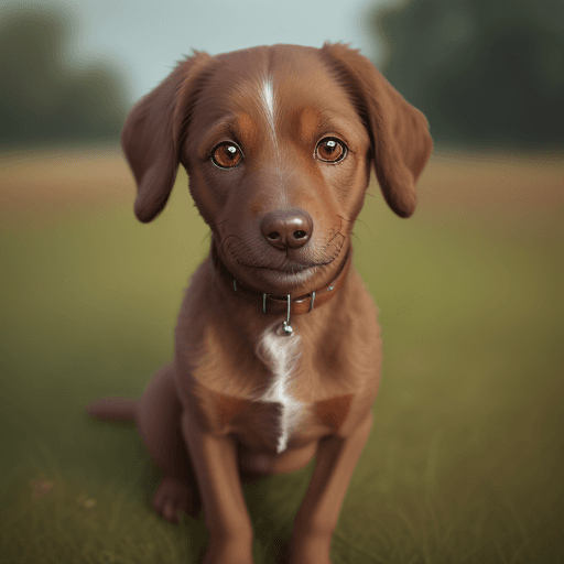AI generated: cute brown dog, with expressive eyes, seying to the cam, in the style of jessica drossin