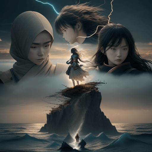 AI generated: Build an image depicting the pivotal moment of the concept of 'The Final Stand'
: a sea storm betwee...