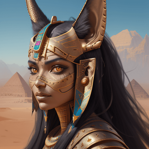AI generated: Insanely detailed face portrait photography of a majestic beautiful egyptian woman wearing an anubis...
