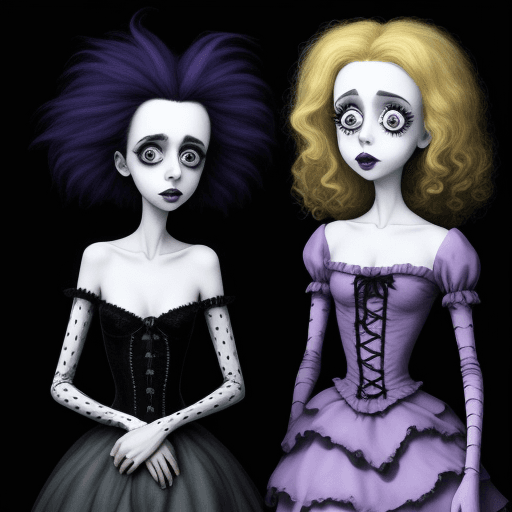 AI generated: tim burton girls