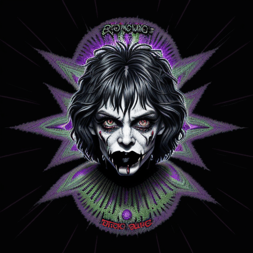 AI generated: Generate an image that captures the essence of the Rolling Stones logo but with a vampiric twist and...
