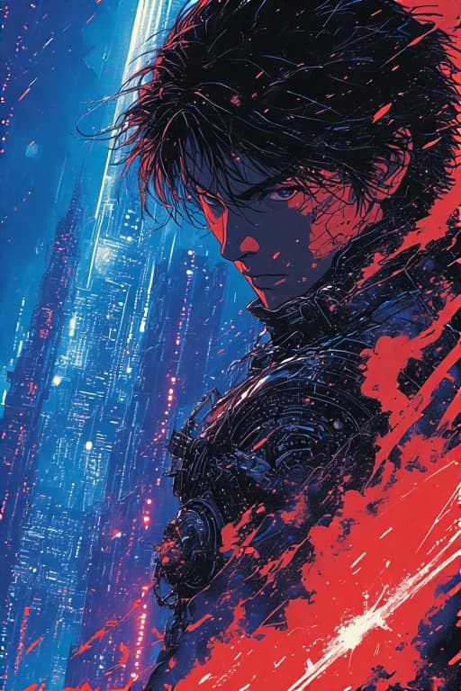 AI generated: Create aesthetic anime screengrab frames in the style of Akira, directed by Katsuhiro Otomo, capturi...
