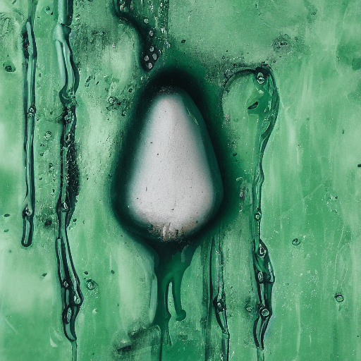 AI generated: dripping Caribbean green paint across the shape of a lung human, realistic , high detail, on a white...