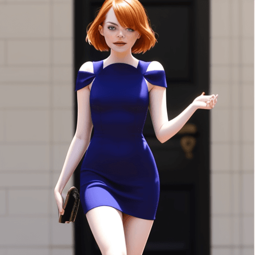 AI generated: emma stone, tight dress, beautiful pretty