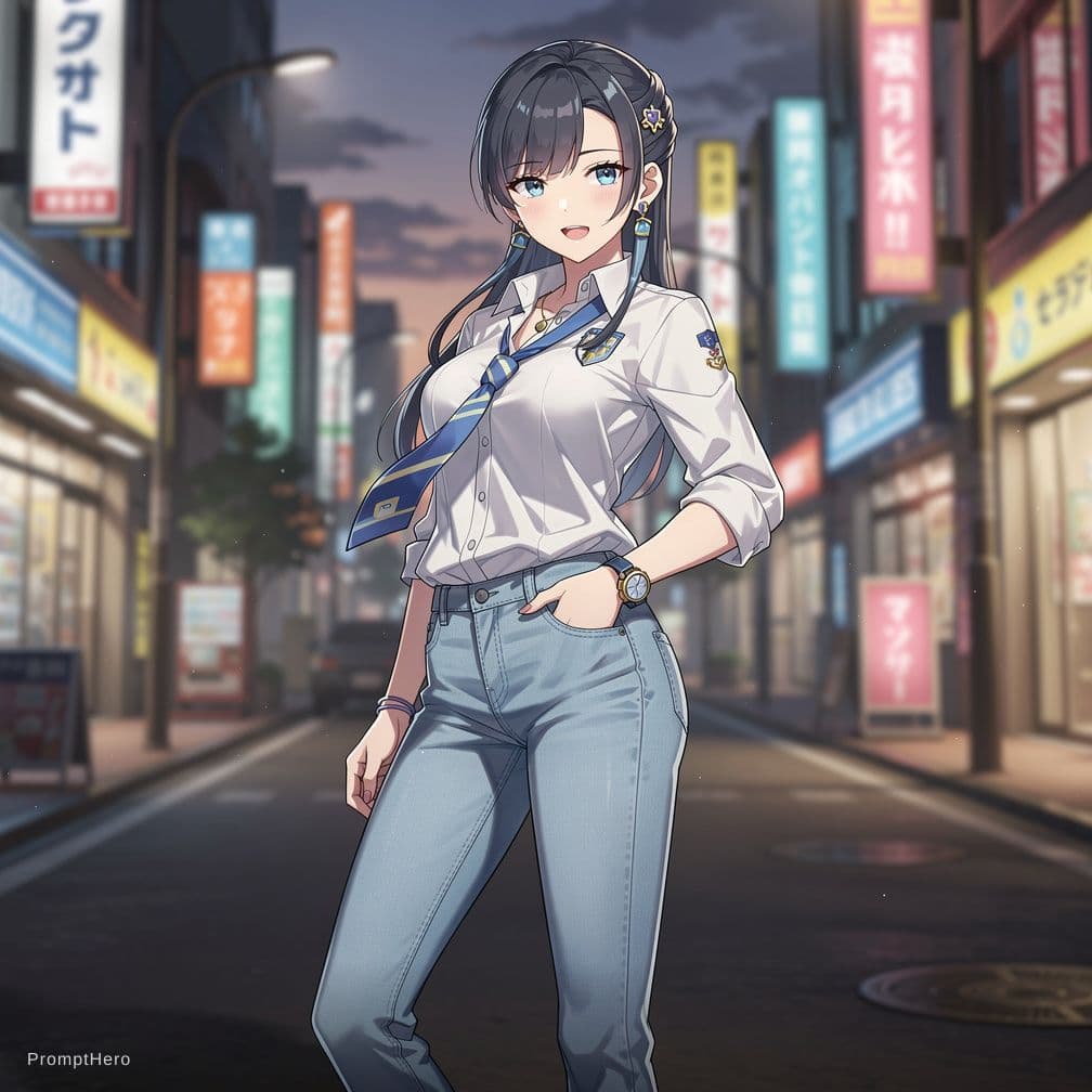 AI generated: rio(blue archeive) blue jeans