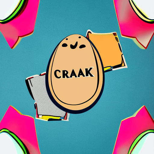 AI generated: Design a humorous graphic with a cracked Easter egg and the phrase "Crack Me Up" written in playful ...
