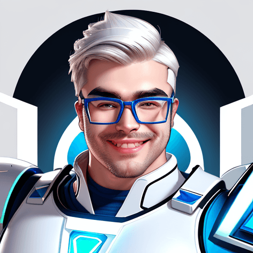 AI generated: 
logo of a man wearing glasses with little beard, thick lips, thick eyebrows, goofy eyes, thick buil...