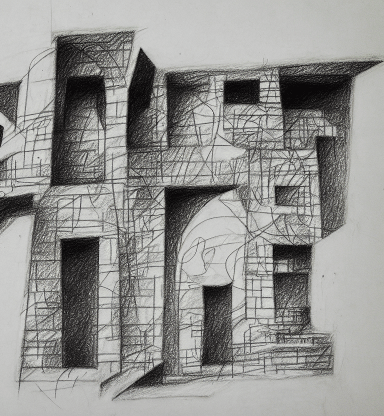 AI generated: Ancient family, pencil drawing, trembling design, many cancellations, overhanging, drawn very badly,...