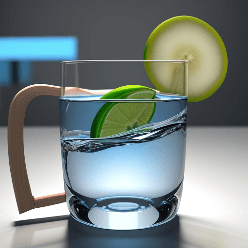 AI generated: dan tomando agua 3d