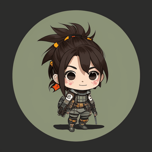 AI generated: A Posting, dynamic style, apex legends, complete picture, chibi style stickers, simple pattern, High...