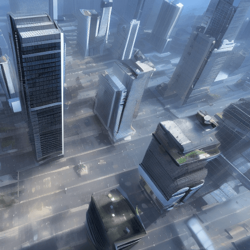 AI generated: photo of a ultra realistic skyscraper, dramatic light, cinematic lighting, battered, trending on art...
