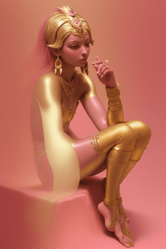 AI generated: midas touch, 2000 years, pink, gold, red, refreshing