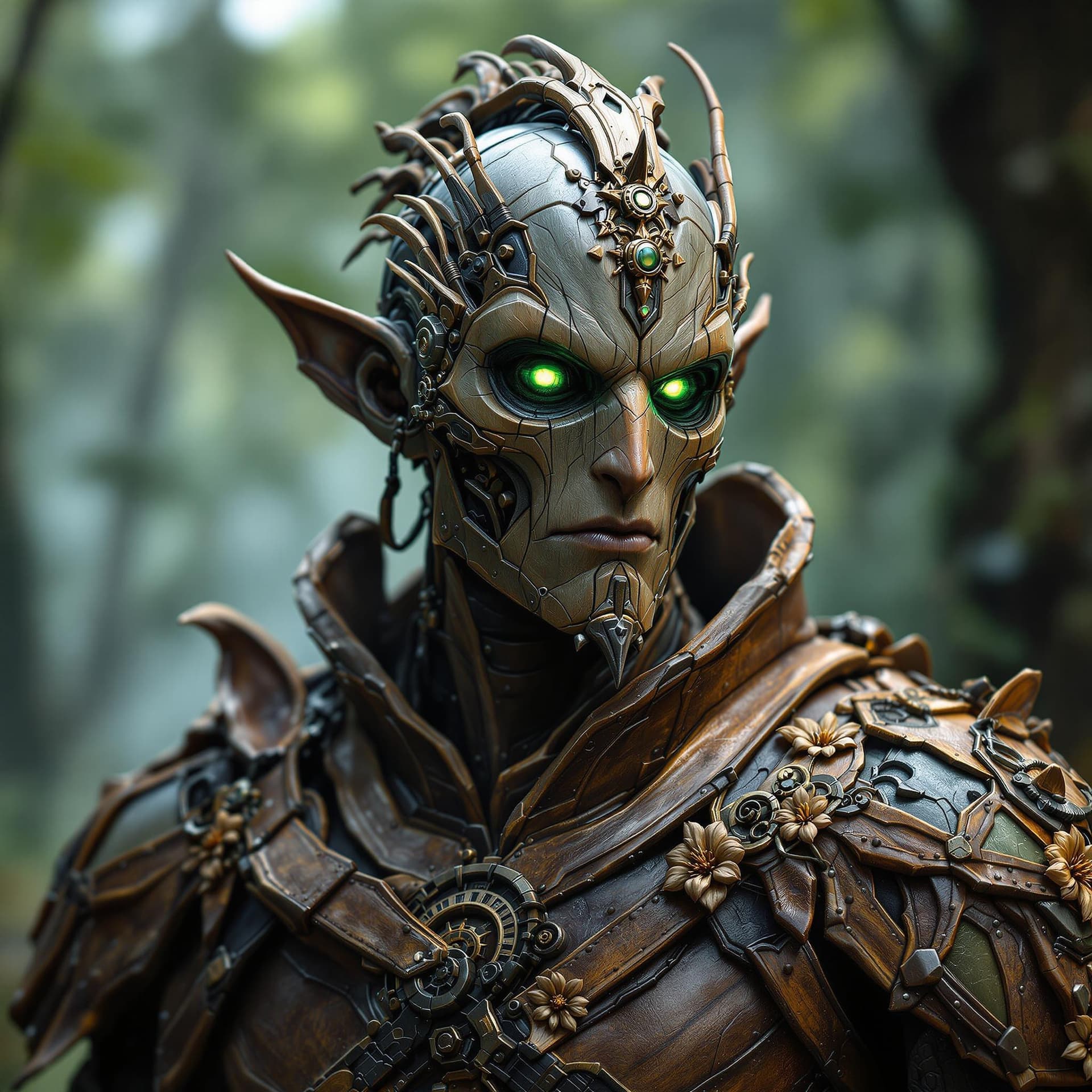 AI generated: Photo of a ultra realistic warforged, wooden and leather construct, dramatic light, fantasy art port...