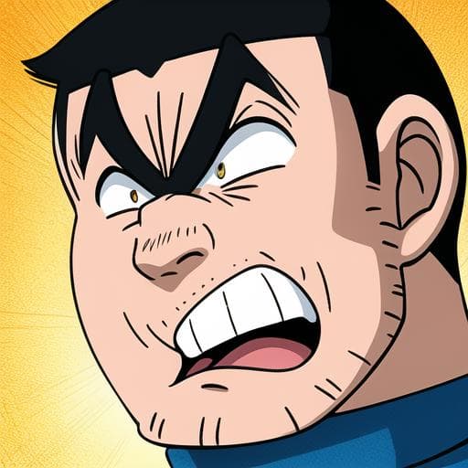 AI generated: k4nk1ch1 man, <lora:k4nk1ch1 -000059:0.8> angry, teeth