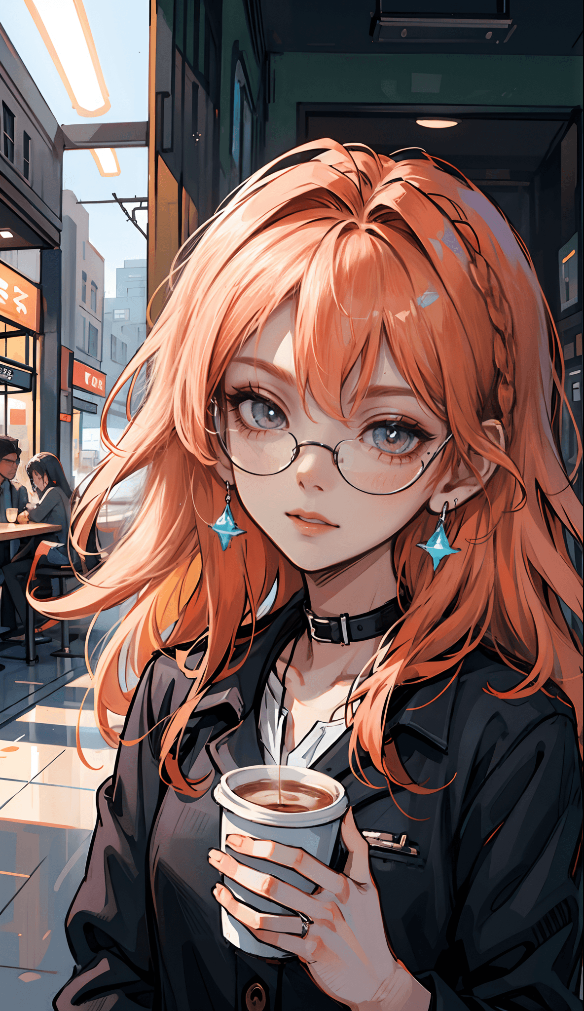 AI generated: (masterpiece, concept art, portrait), hard brush, line visible, anime style, 1girl, cute, high schoo...