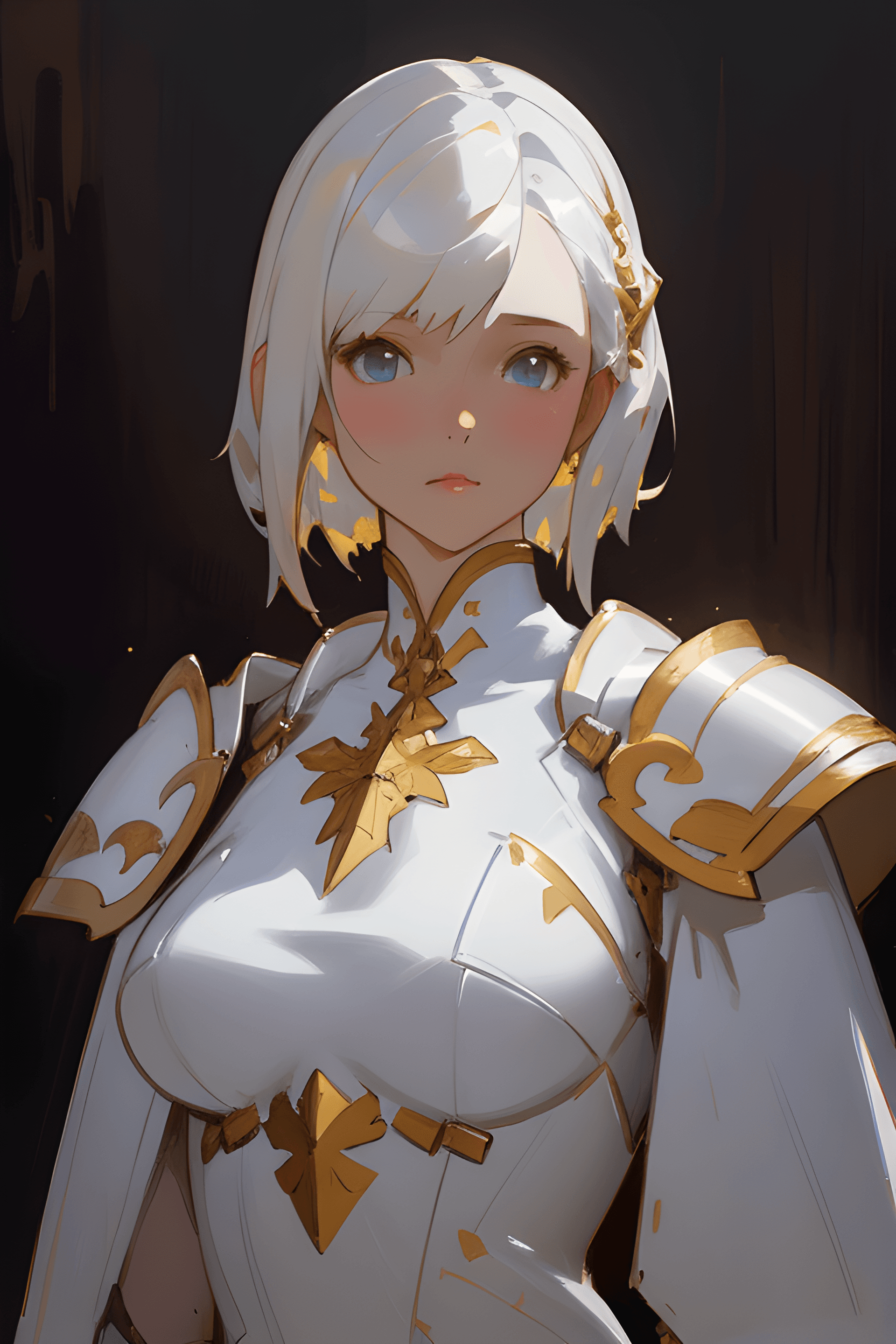 AI generated: a painting of a woman in a white dress, a character portrait, Artstation contest winner, fantasy art...