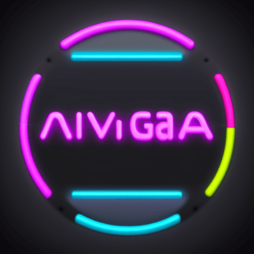 AI generated: neon logo of a channel about video games with the name VEGA