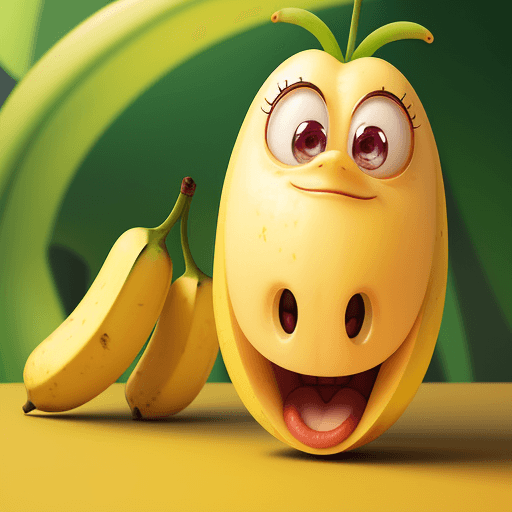 AI generated: A happy cartoon banana fruit, Pixar Style, perfect composition, 8k artistic photography, photorealis...