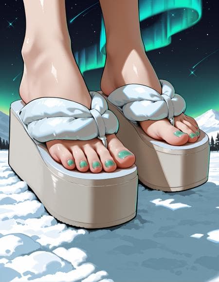 Double Puff Platform Flip Flops