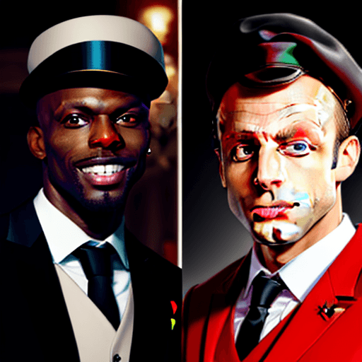 AI generated: a merger between Kery James and Emmanuel Macron 