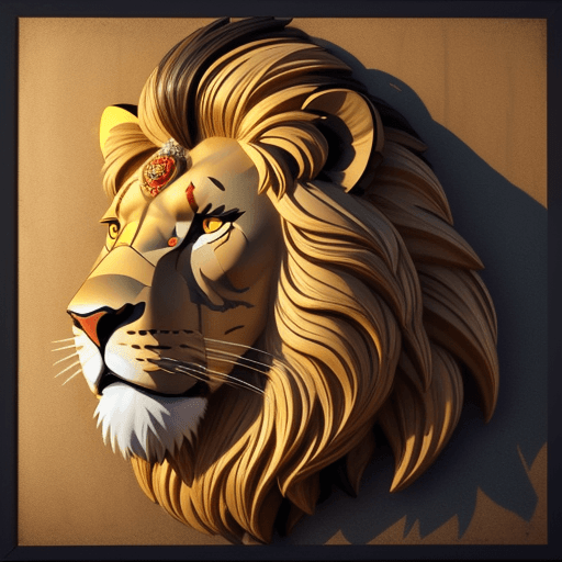 AI generated: Profil of a lion made of ornaments