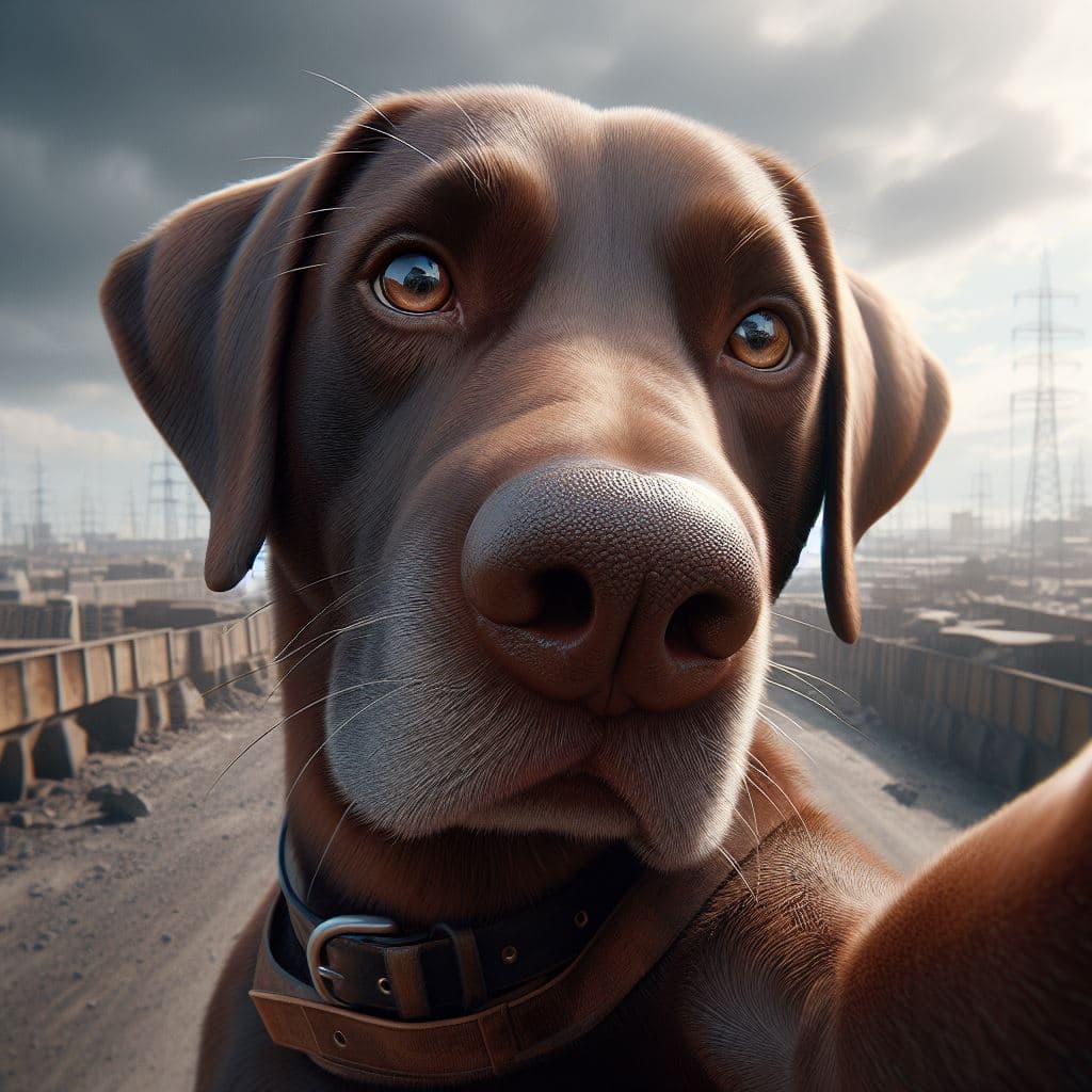AI generated: lifelike selfies of German Shorthaired dogs in 4K resolution, dynamic poses, natural or urban backgr...