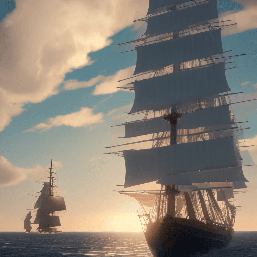 AI generated: Photo of a ultra realistic sailing ship, dramatic light, pale sunrise, cinematic lighting, battered,...