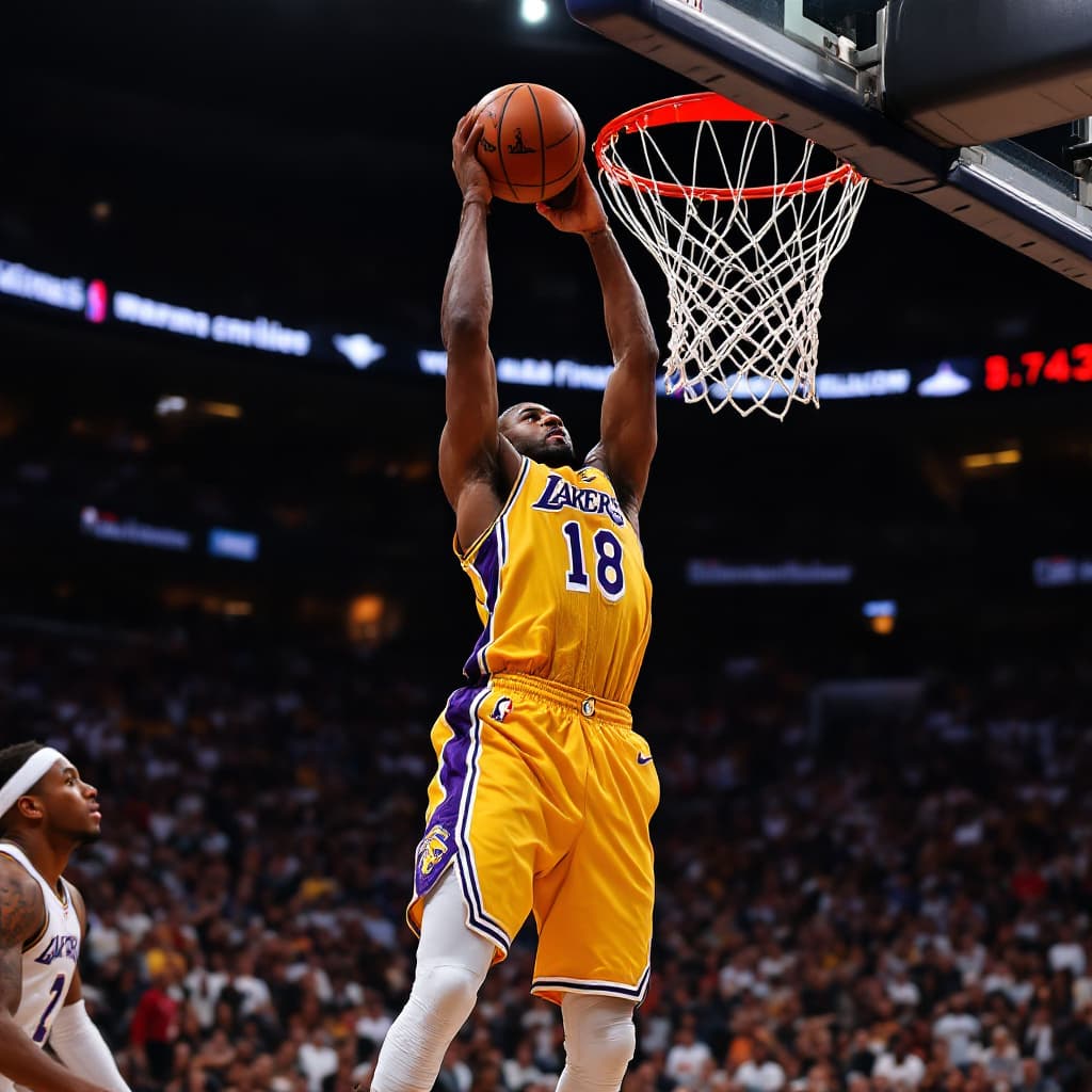 AI generated: the youngest person in the world hitting the best slam dunk ever in the NBA finals