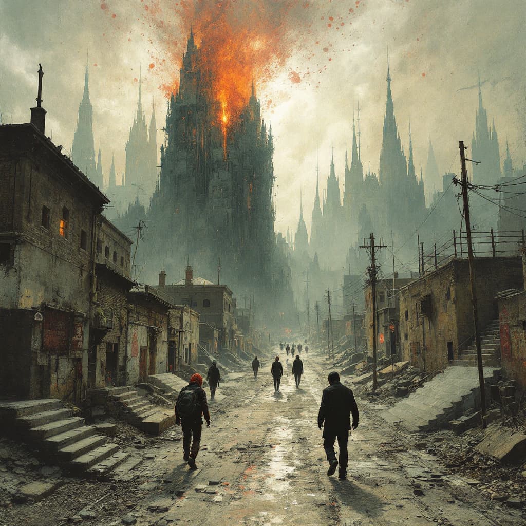 AI generated: /imagine prompt an amazing dystopian image (in the style of the artist Joao Ruas:1.9).