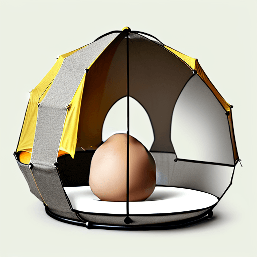 AI generated: an egg-shaped structure, it uses a kind of frame creating a circle at the base and a smaller one at ...