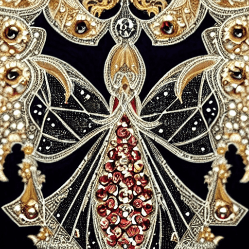 AI generated: intircate filigree icon with jewel stones and Beautifull godess woman mashup, crystal outline of Div...