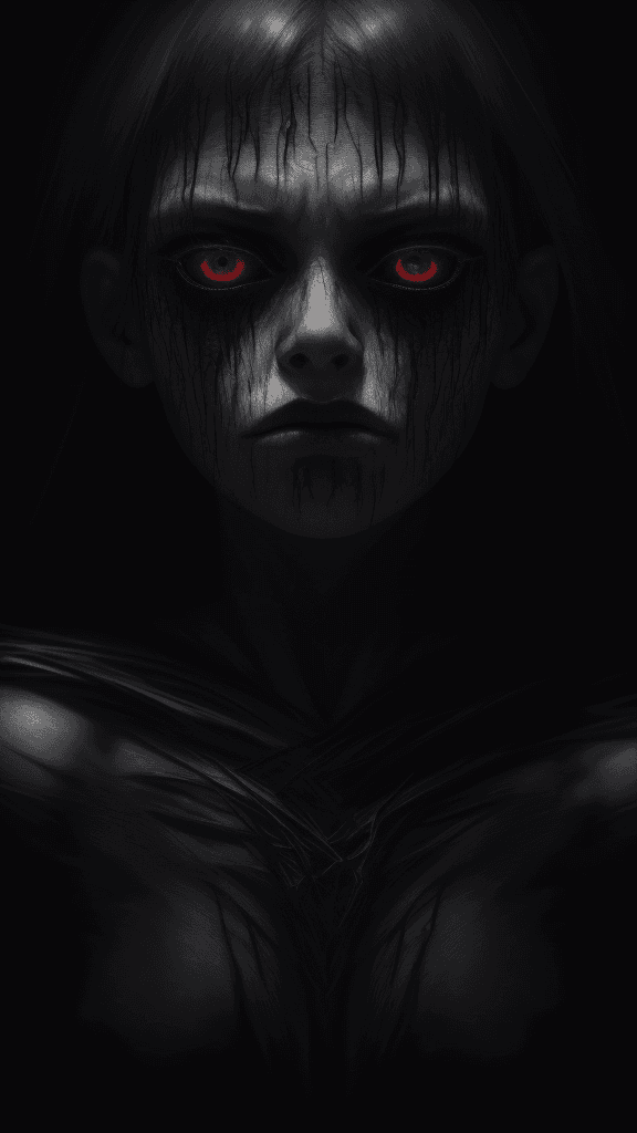 AI generated: best quality,4k,8k,highres,masterpiece:1.2,ultra-detailed,realistic:1.37,artwork,horror,dark room,my...