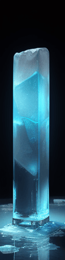 AI generated: blue glowing, ice, water.