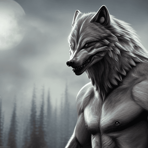 AI generated: photo realistic, werewolf pack, multiple male characters, dynamic group view, Alaska, attractive mal...