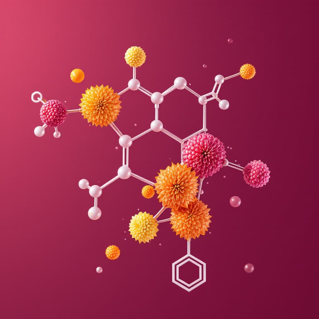 AI generated: Recrea una estructura molecular de la sacarosa trasformada en azúcar invertida, es decir, descompues...