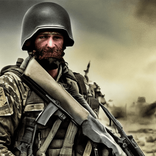 AI generated: Man in war