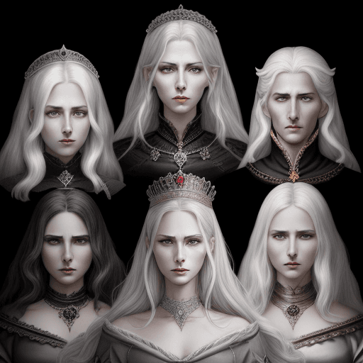 AI generated: hyper realistic animated dark fantasy portrait of a powerful royal family with different personaliti...