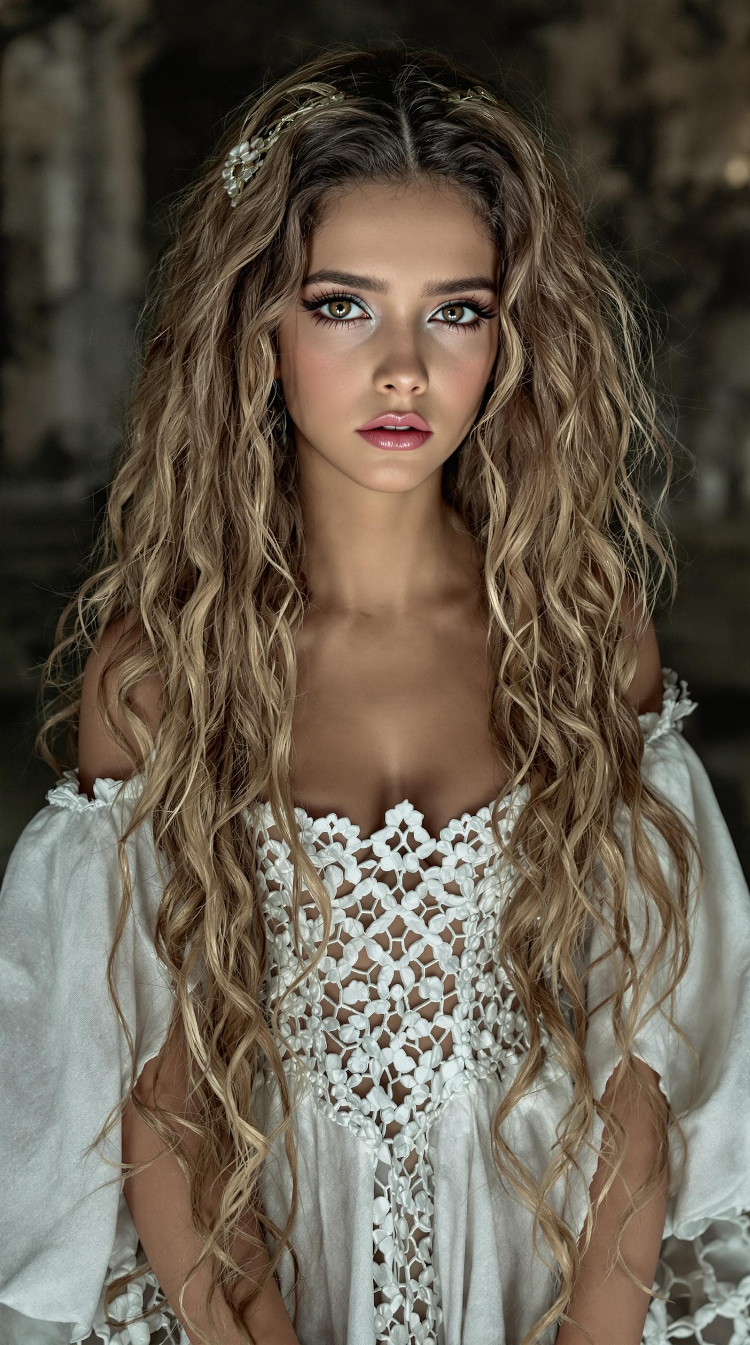 AI generated: a professional photo of a exceptionally beautiful girl in the world (age 11), (eleven year old) vamp...