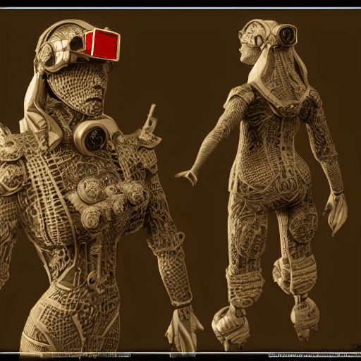 AI generated: 3D render of a sci-fi baroque concept design of MTB Rider, steampunk, intricate details, scientific,...