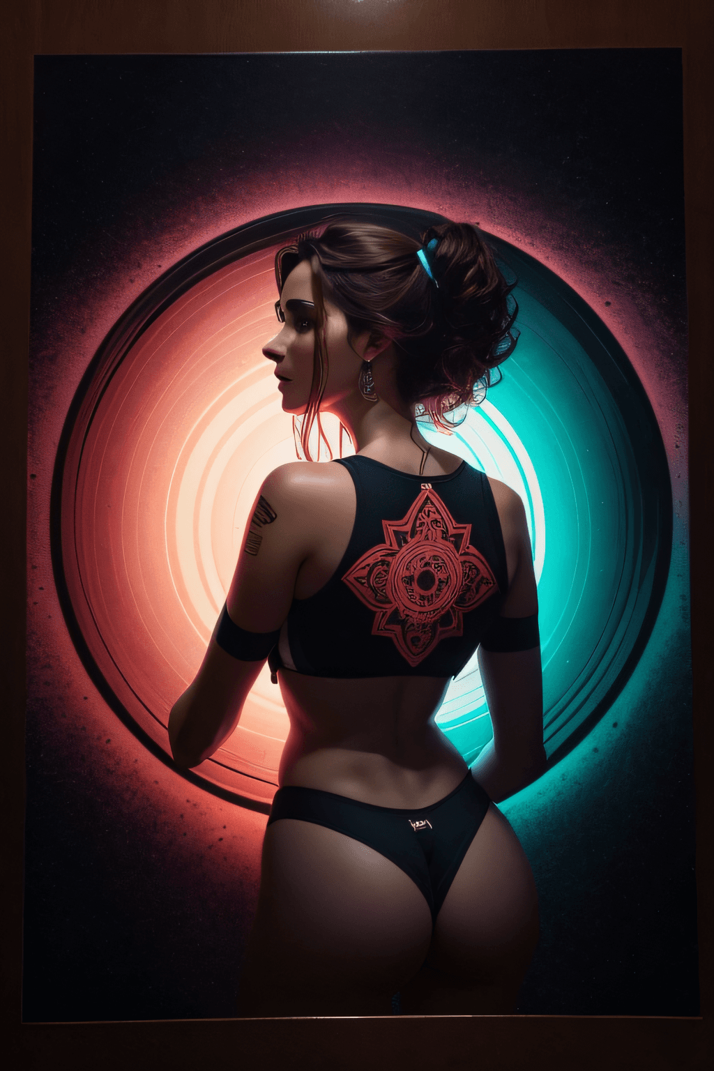 AI generated: Plastic model, Psytrance Art, Fujifilm Superia, League of Legends Splash Art, hard light, acrylic pa...