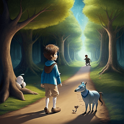 AI generated: 6-year-old Oliver goes on a magical journey, where he meets talking animals who understand his feeli...