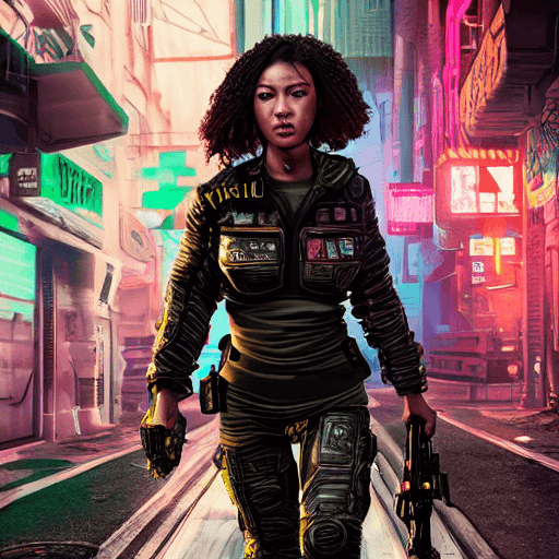 AI generated: hyperrealistic and intricate detailed full-length portrait| full shot| woman wearing combat uniform|...