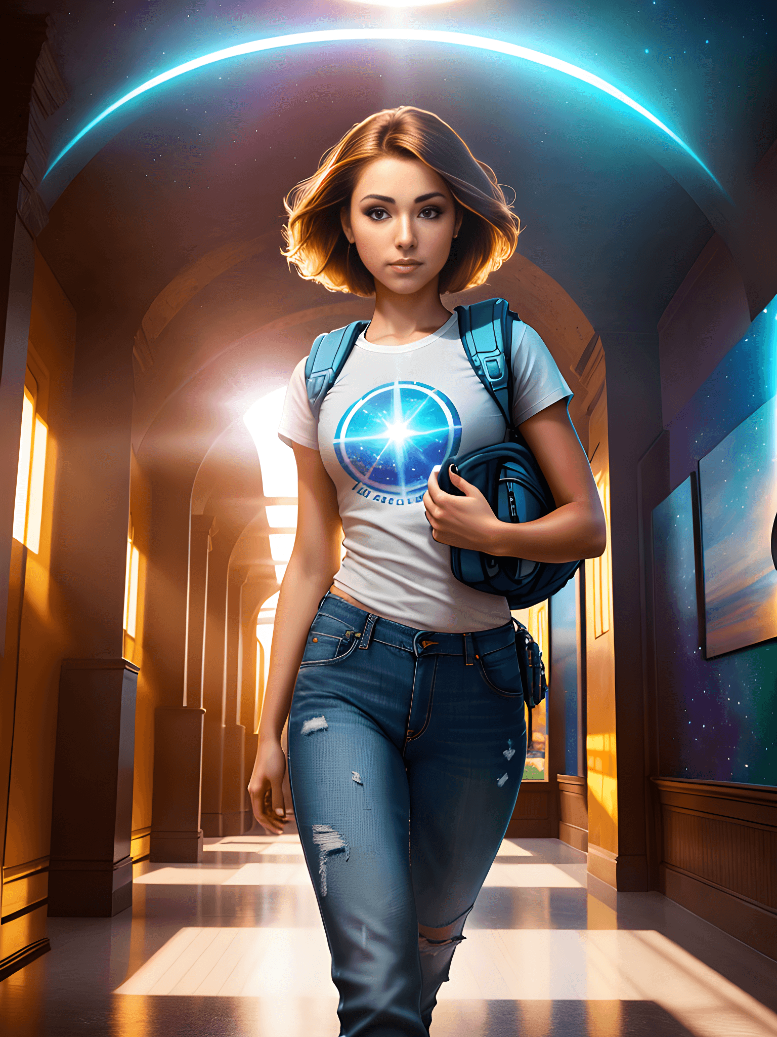 AI generated: masterpiece, hyper-detailed, photo-realistic, gorgeous young woman, light goth, short bobbed hair, t...
