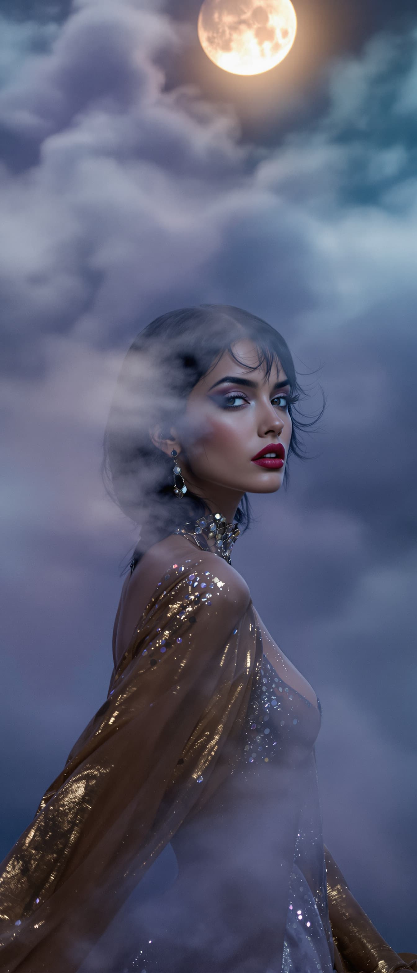 AI generated: "Soft contrast fashion photography, cinematic style, soft pastel colours, dramatic, low visibility t...