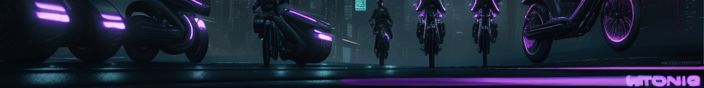AI generated: <lora:MJ Style:0.8> Futuristic Vintage Medium Shot 1920's Poster with Cyberpunk, ovni,  tron biker w...