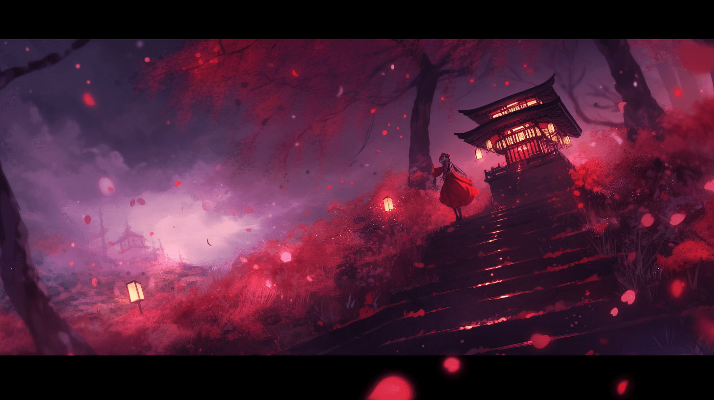 AI generated: horizontal, anime, landscape, kurama, fantasy --ar 16:9 --s 50 --niji 5 
