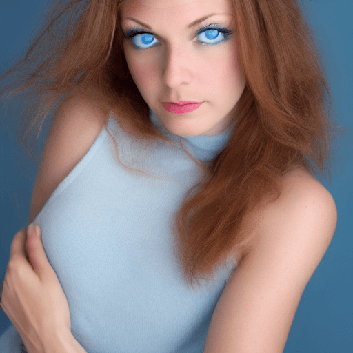 AI generated: a portrait photo of a beautiful milf light blue eyes, nude, textured skin, pubic hair, simple backgr...