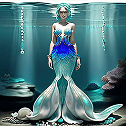 AI generated: An aquatic-themed jewelry design, featuring a mesmerizing mermaid-inspired bracelet with iridescent ...
