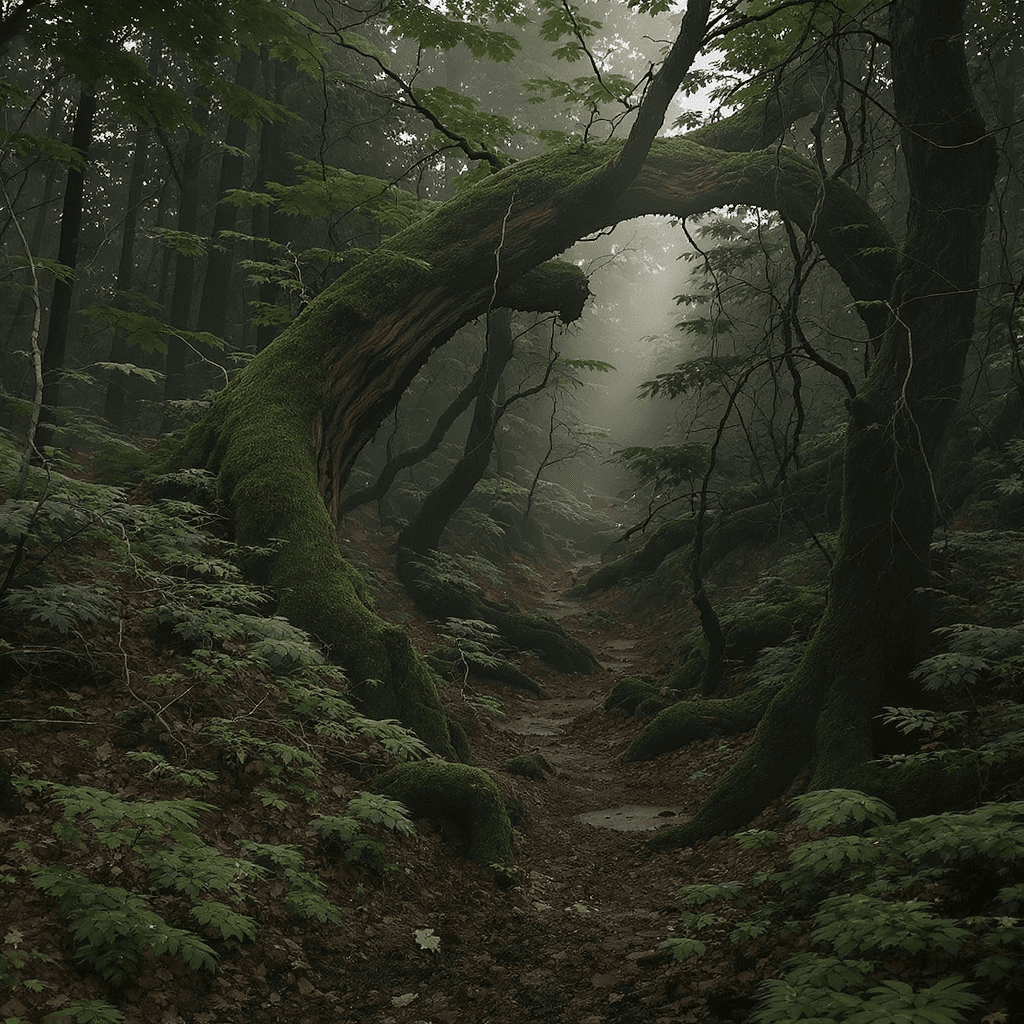 AI generated: impossible forest — chaos 60 — ar 2:1 — profile vaatt5s hx4q7fd oak7eh8 — stylize 300